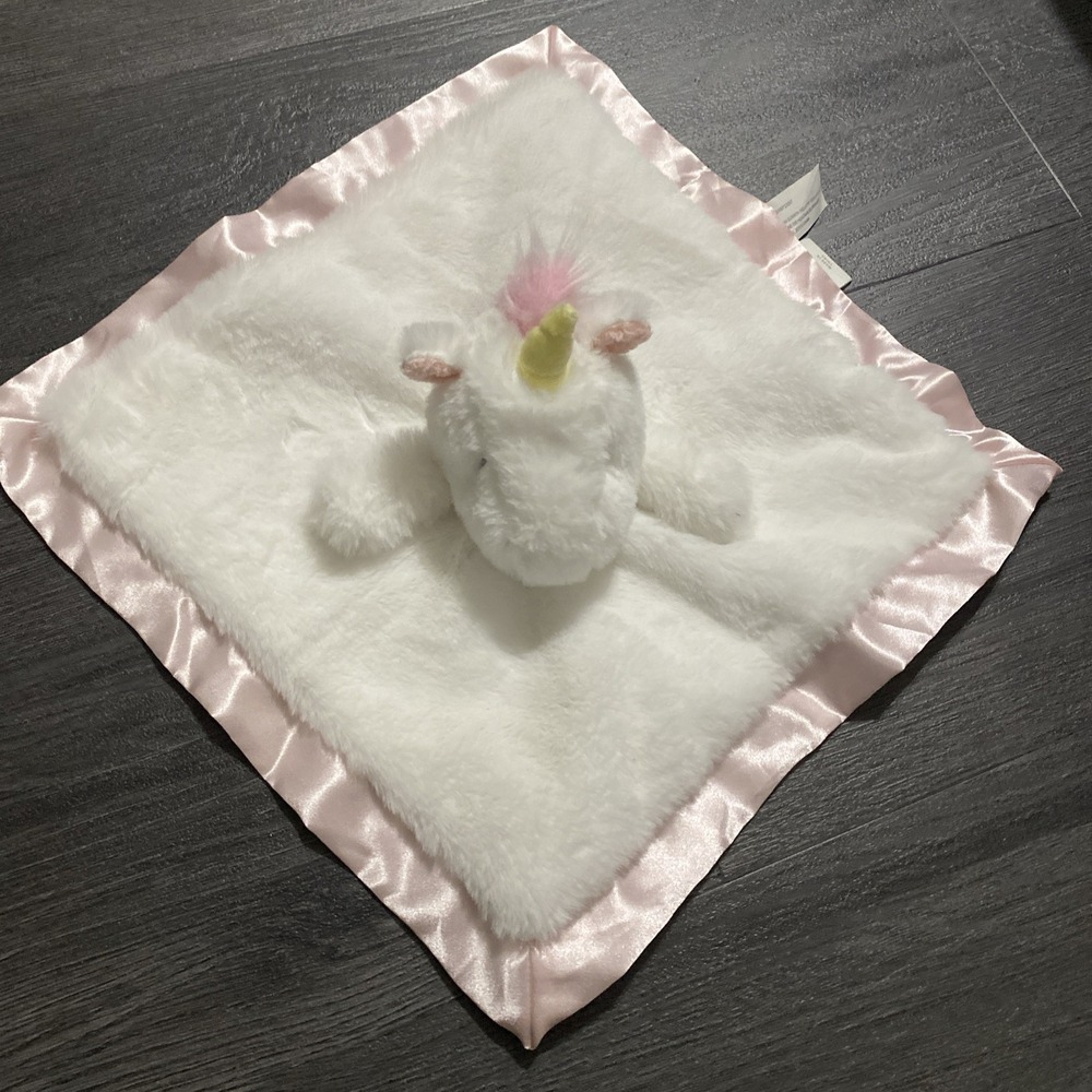 Cloud Island Unicorn Lovey Baby Security Soft Blanket Pink Satin Plush 14"
